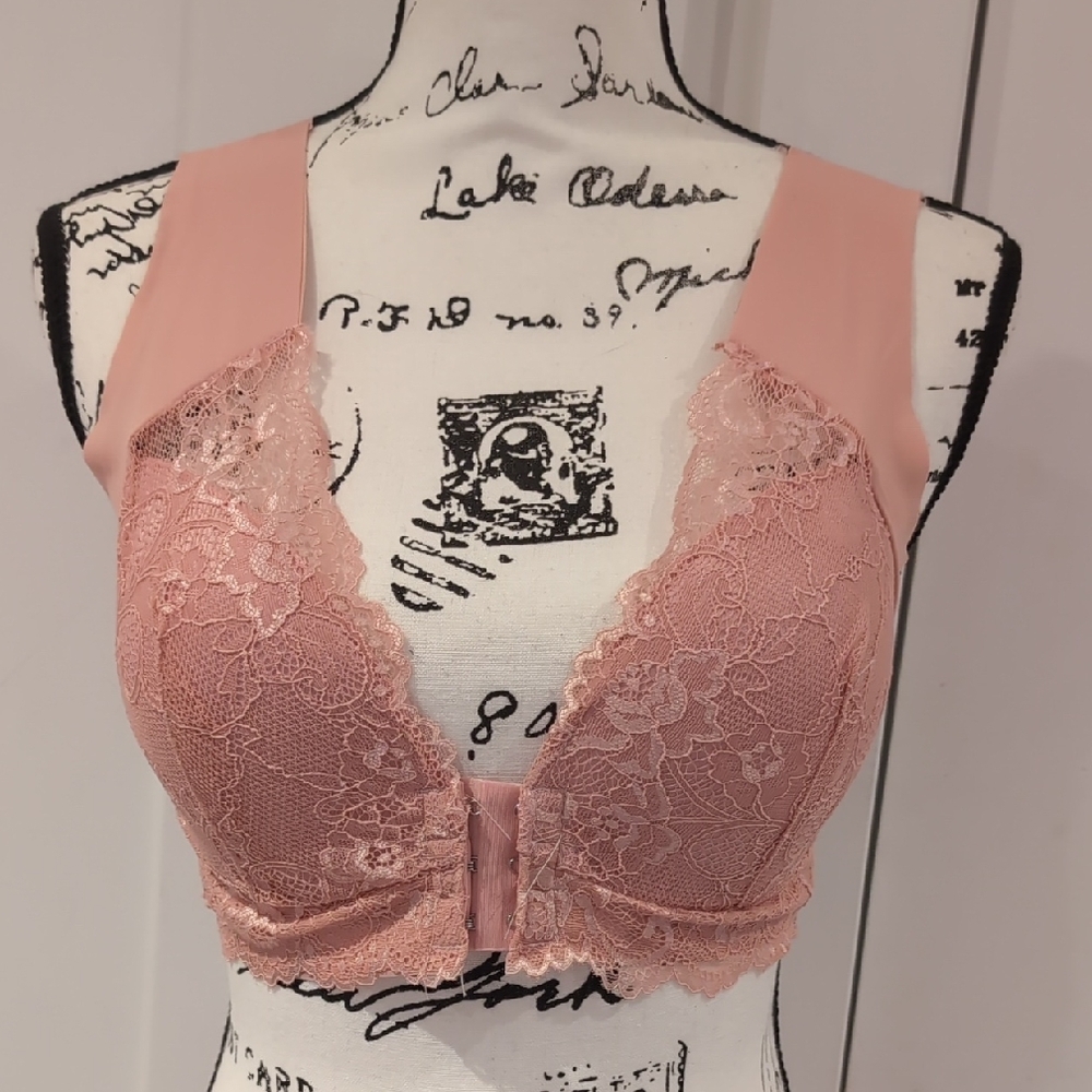 NEW Lace Plunge Bra in Pink